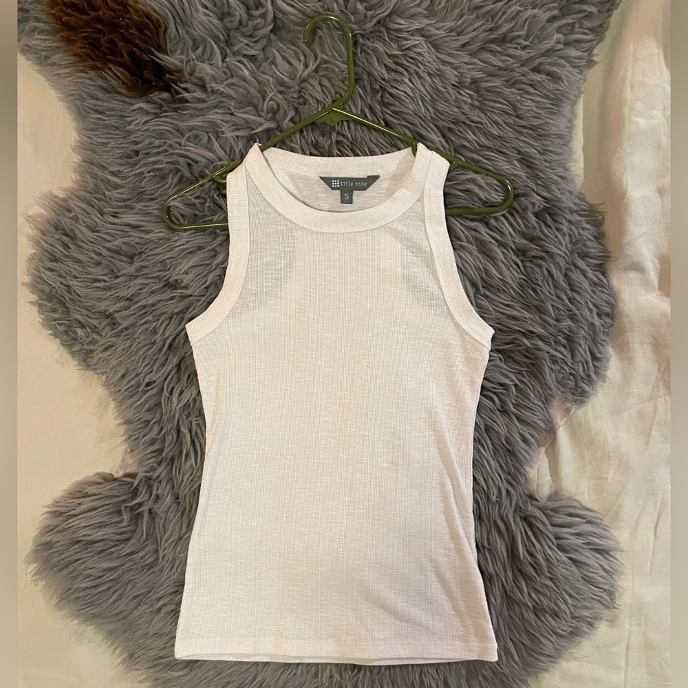 Title Nine Headlands Ribbed Tank Top - Small, White ☁️
